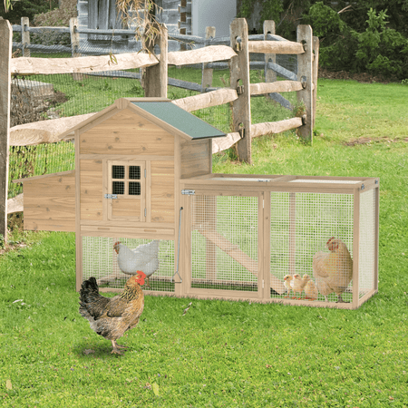 Gaildon Large Removable Chicken Coop for 4-5 Chickens ,with 2 Story Poultry Cage,Nesting Box,Pull Out Trays,Yellow