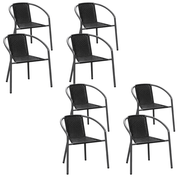 Gaildon Pack Medium Brown Rattan Indoor-Outdoor Restaurant Stack Chair | Versatile and Stylish Seating,Set of 8