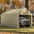 thumbnail image 1 of Gaildon W10xL20Ft Heavy Duty Steel Carport Portable Garage with Removable Sidewalls, Waterproof&Anti-Sunburn&Adjustable Height,Beige, 1 of 8