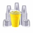 Gailware 100 Pack 12 oz Clear Plastic Cups with Strawless SipLids, BPA
