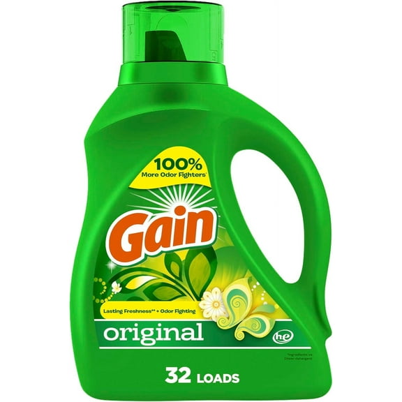 Gain + Aroma Boost Laundry Detergent Liquid Soap, Original, 32 Loads 46 Fl Oz