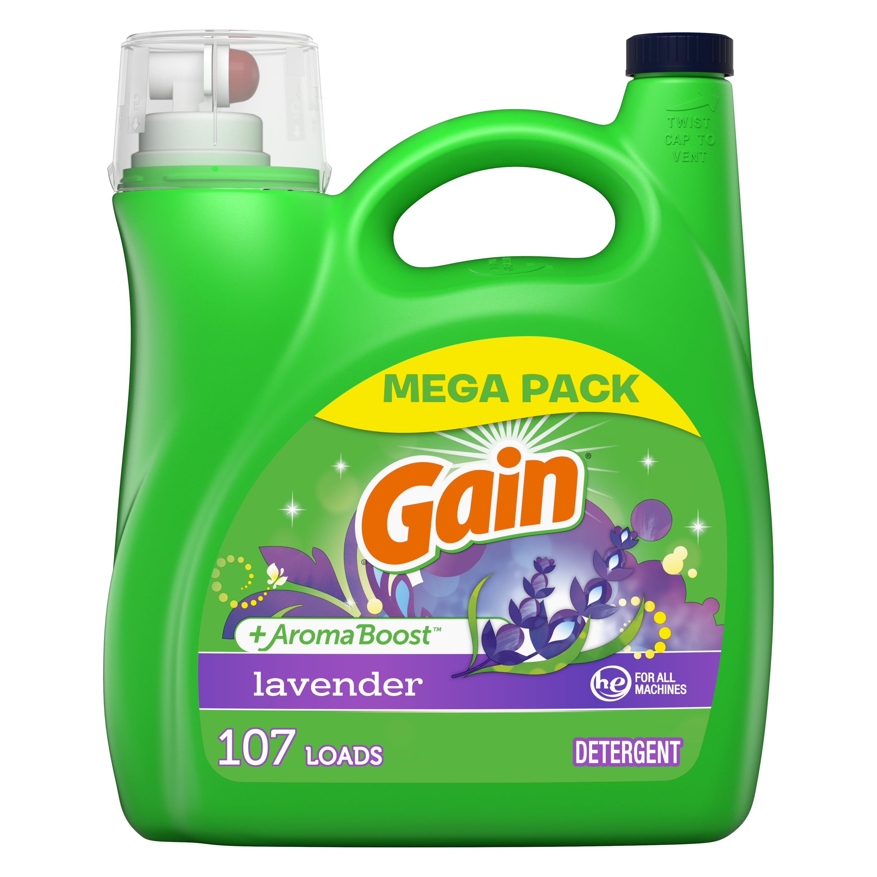 Gain + Aroma Boost Liquid Laundry Detergent, Lavender Scent, 107 Loads