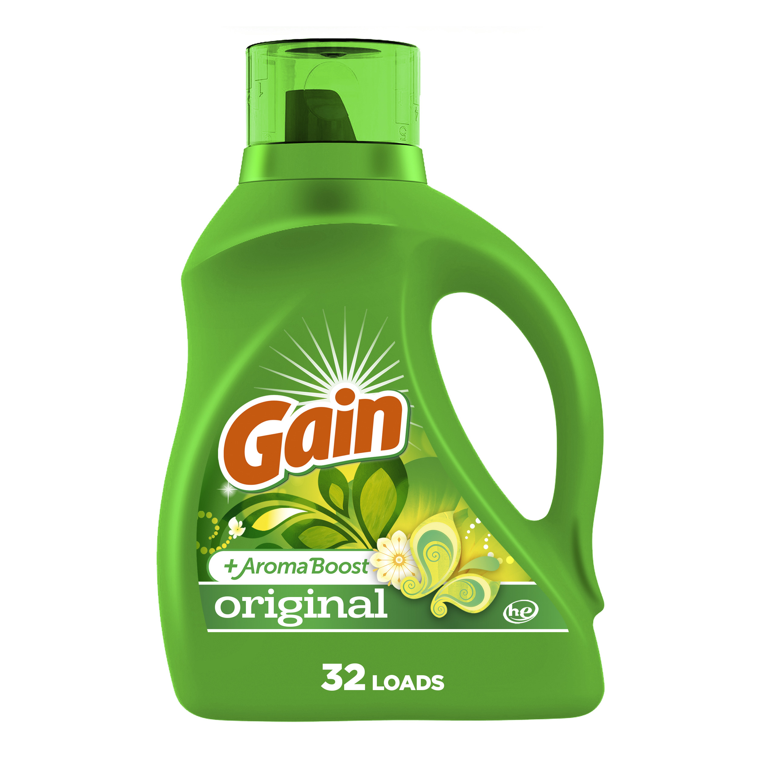 Gain + Aroma Boost Liquid Laundry Detergent, Original Scent, 32 Loads, 46 fl oz, HE Compatible - image 1 of 8