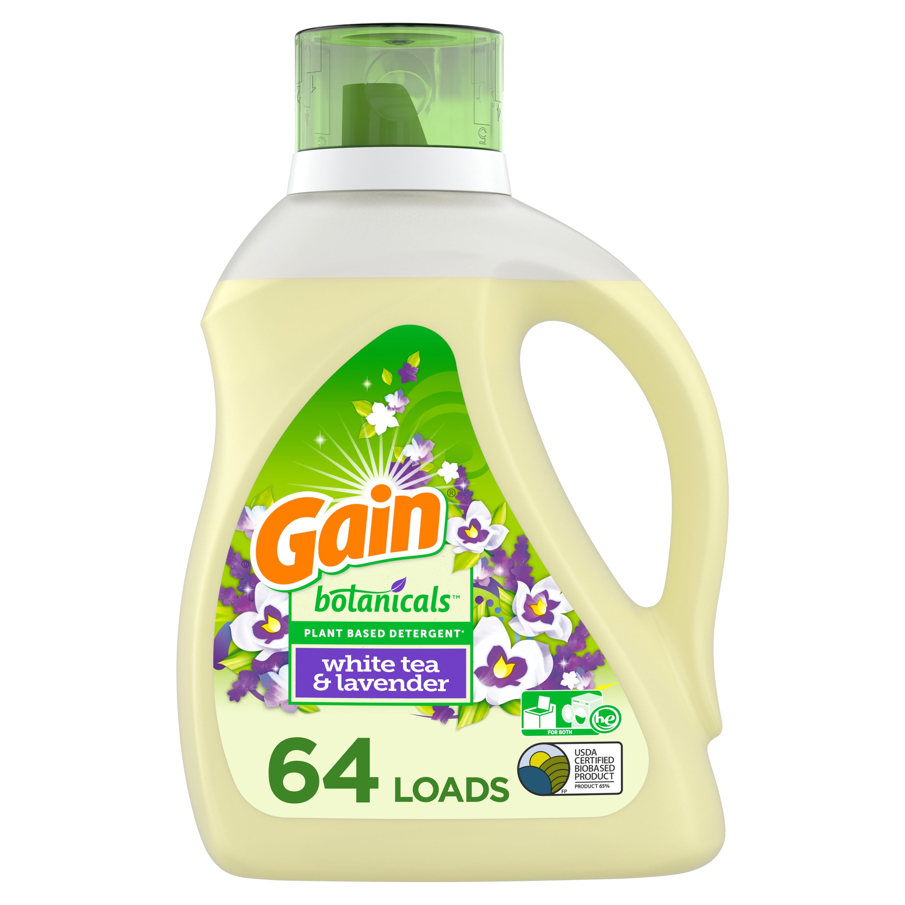 Gain Botanicals White Tea & Lavender HE, 64 Loads Liquid Laundry