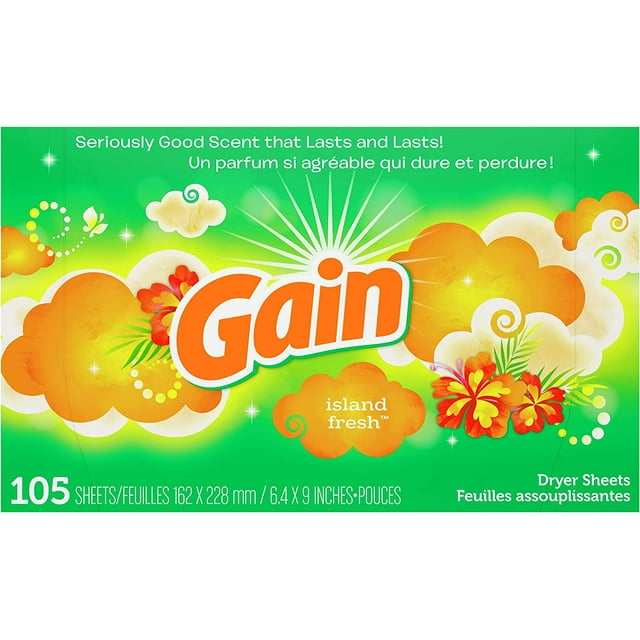 Gain Dryer Sheets, Island Fresh Scent, 105 count