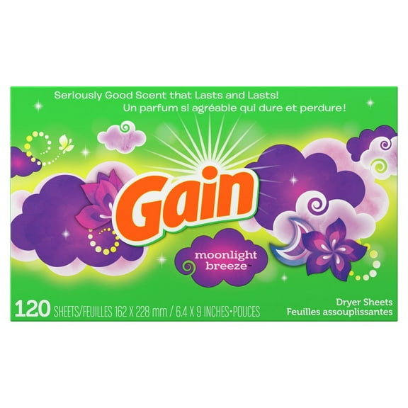 Gain Fabric Softener Dryer Sheets - Moonlight Breeze - 120 ct- Pack of 2
