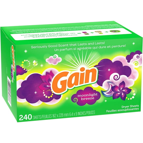 Gain Fabric Softener Dryer Sheets, Moonlight Breeze, 240 Count