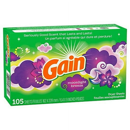 Gain Fabric Softener Dryer Sheets Moonlight Breeze (Pack of 20)