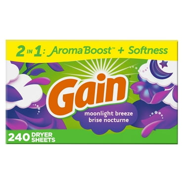 Gain Fabric Softener Dryer Sheets, Moonlight Breeze Scent, 240 Count