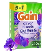 Gain Dryer Sheets, Moonlight Breeze Scent, 240 Count