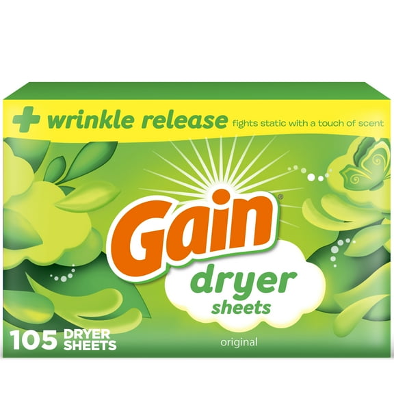 Gain Fabric Softener Dryer Sheets, Original Scent, 105 Count
