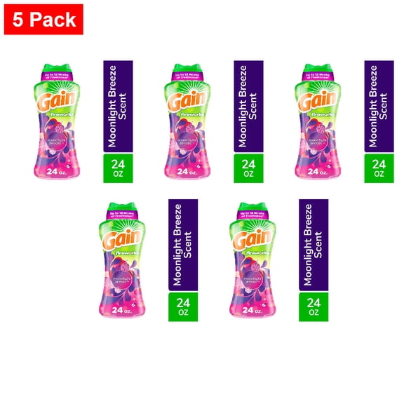Gain Fireworks Moonlight Breeze In-Wash Scent Booster Beads 24 oz - 5 Pack
