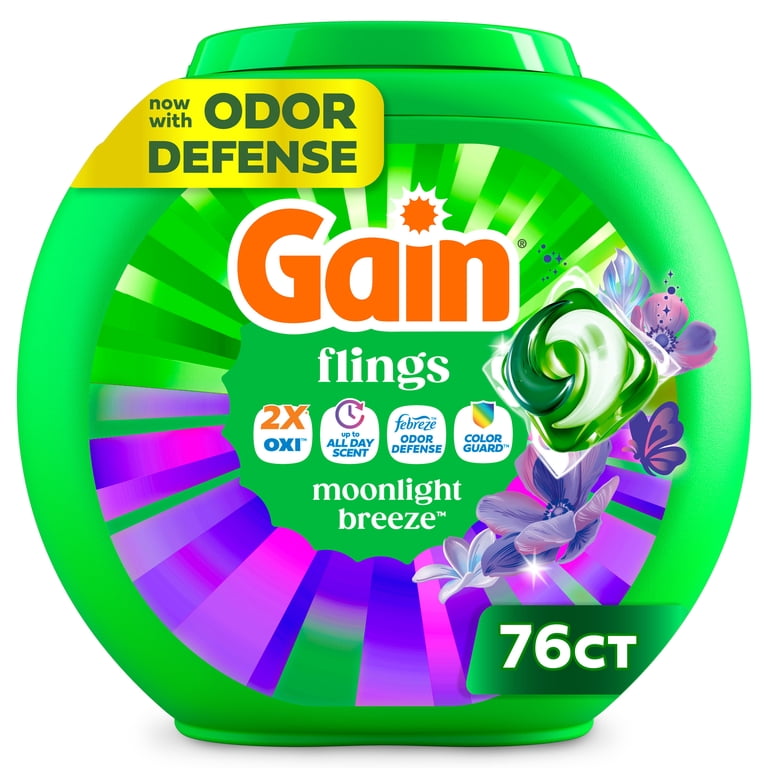 Gain Flings 3-in-1 Laundry Detergent Pacs, Oxi Boost and Febreze