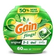 thumbnail image 1 of Gain Flings Laundry Detergent Pacs, 3-in-1 Oxi Boost and Febreze, Original Scent, 60 count, 1 of 14