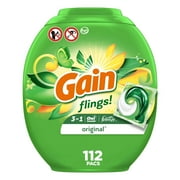 Gain Flings Laundry Detergent Pacs, Original Scent, 112 Count