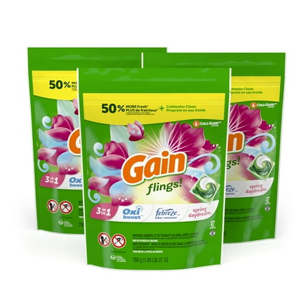Gain Flings Laundry Detergent Soap Pacs, 111 Count, Spring Daydream Scent