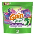 thumbnail image 1 of Gain Flings Laundry Detergent Soap Pacs, 16 Ct, Moonlight Breeze, 1 of 11