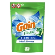 Gain Flings Laundry Detergent Soap Pacs, 35 Ct, Blissful Breeze Scent