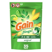 Gain Flings Laundry Detergent Soap Pacs, 35 Ct, Original Scent