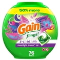 thumbnail image 1 of Gain Flings Laundry Detergent Soap Pacs He Compatible 76 Ct Long Lasting Scent Moonlight Breeze, 1 of 1