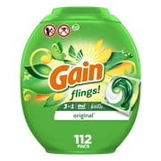 Gain Flings 3-in-1 Oxi Boost and Febreze Laundry Detergent Pacs, Original Scent, 112 Count