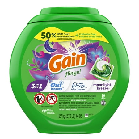 Gain Flings! Moonlight Breeze HE Laundry Detergent Pacs - 60 ct