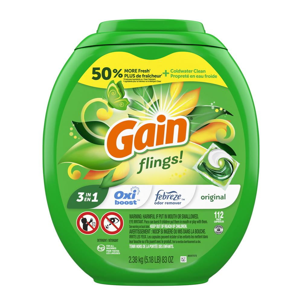 Gain Flings! Original Scent HE Laundry Detergent Pacs - 112 ct- Pack of 2