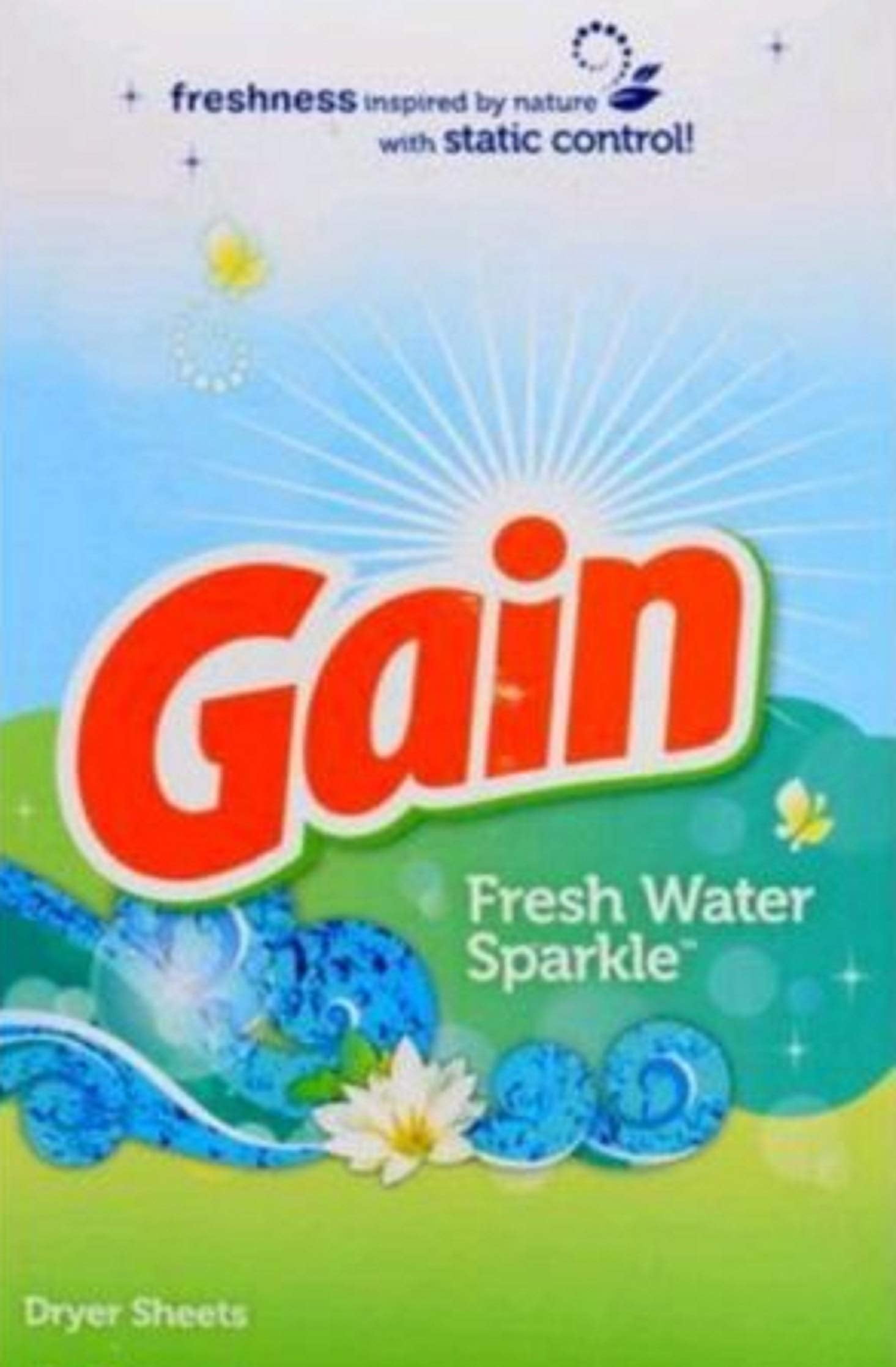 Gain Fresh Water Sparkle Dryer Sheets (2X60 Sheets)