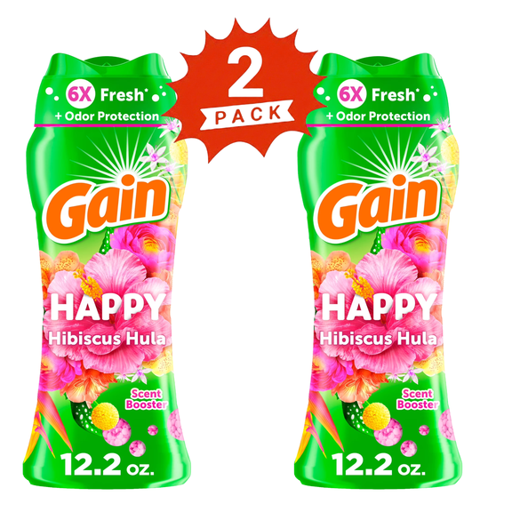 Gain Happy Scent Booster, Hibiscus Hula ,24.4 oz (2-Pack)