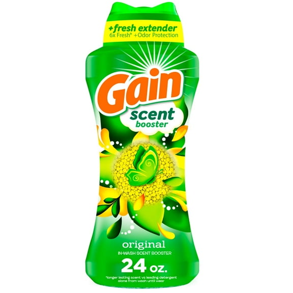 Gain In-Wash Laundry Scent Booster Beads, Fresh Extender + Odor Protection - Original Scent - 24 oz