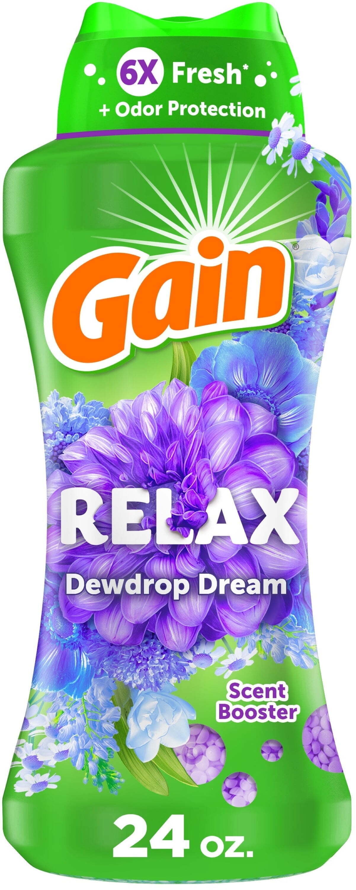 Gain In-Wash Laundry Scent Booster Beads, Relax, Dewdrop Dream, 24 oz