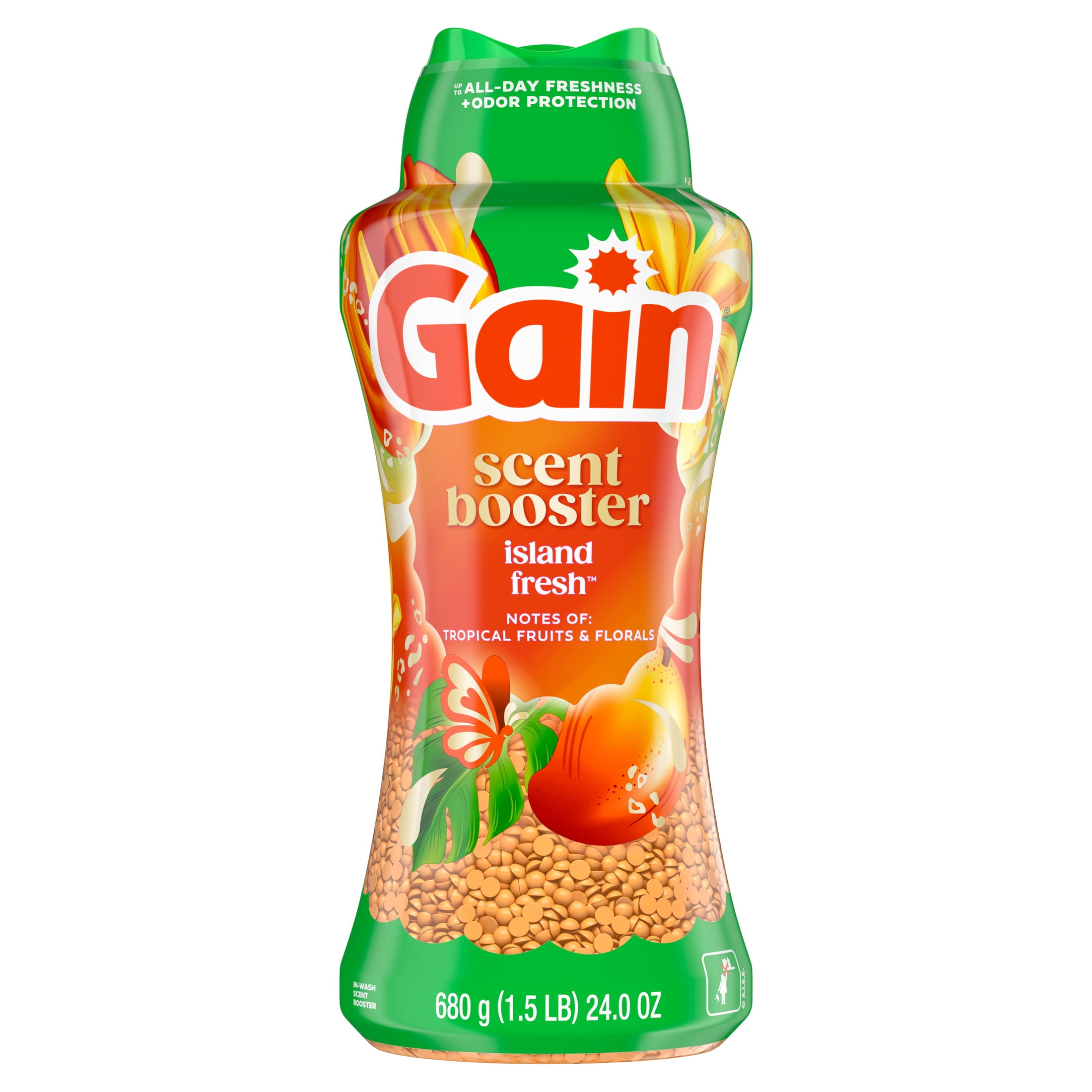 Gain In-Wash Laundry Scent Booster Beads, Island Fresh Scent, 24 oz