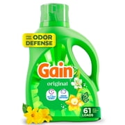 Gain Laundry Detergent Liquid, Now with Odor Defense, Original Scent, 81 fl oz, 61 Loads