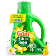 Gain Plus Laundry Detergent Liquid, Now with Odor Defense + OXI, Original Scent, 60 fl oz, 45 Loads