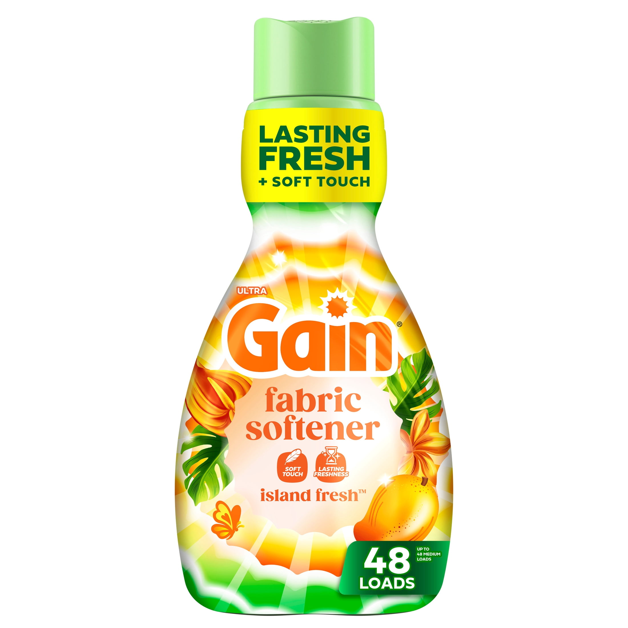 Gain, Liquid Laundry Fabric Softener, Island Fresh Scent, 35 fl oz, 48 Loads