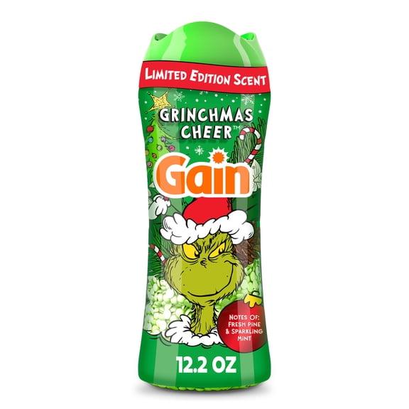 Gain Laundry Scent Beads, In-Wash Scent Booster with Odor Protection, Grinchmas Cheer, 12.2 oz