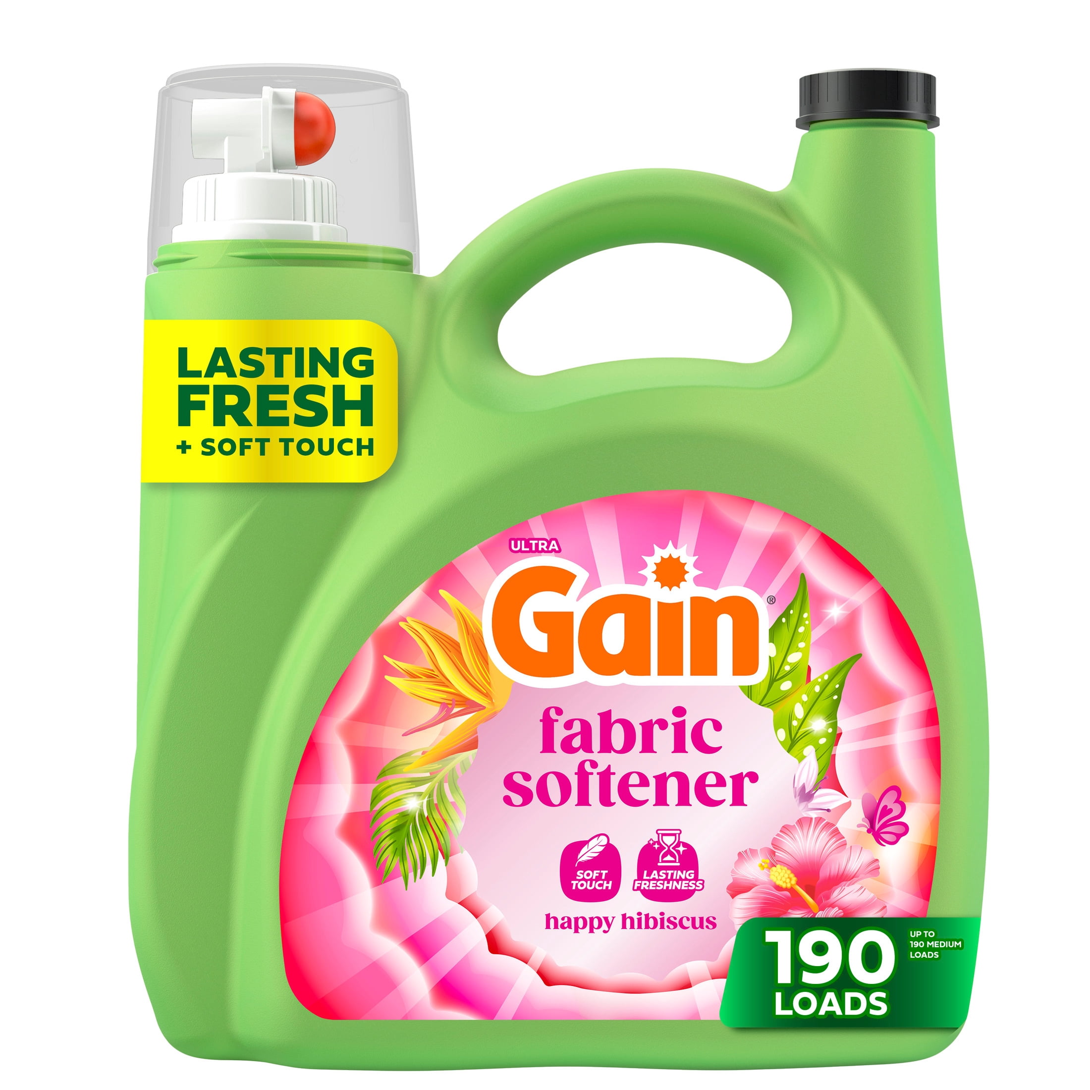 Gain Liquid Laundry Fabric Softener, Happy Hibiscus Scent, 140 fl oz