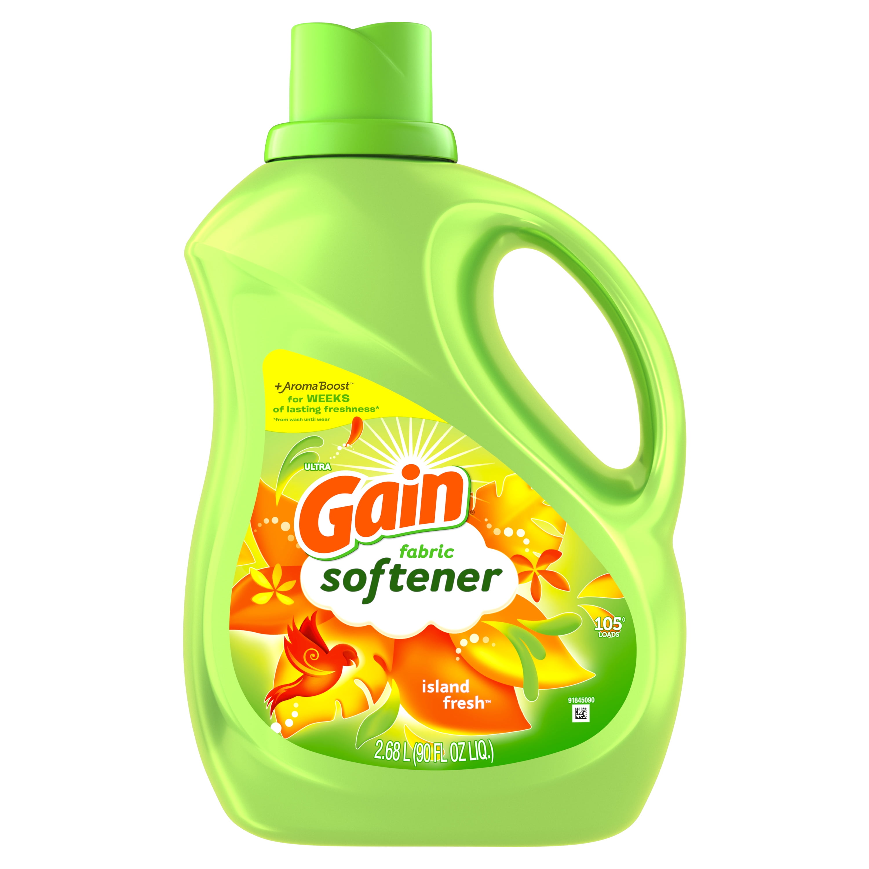 Gain Liquid Fabric Softener, Island Fresh, 90 Fl Oz 105 Loads