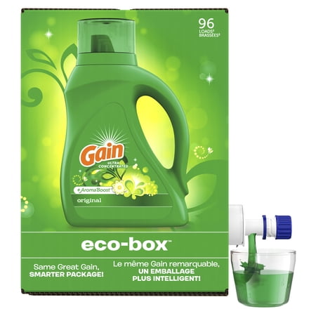 Gain Liquid Laundry Detergent Eco-Box, Original Scent, 105 fl oz 96 Loads
