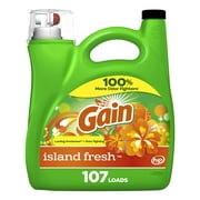 Gain Liquid Laundry Detergent, Island Fresh Scent, 154 fl oz, 107 Loads