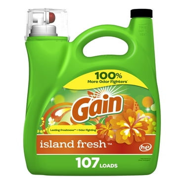 Gain Liquid Laundry Detergent, Island Fresh Scent, 154 fl oz, 107 Loads