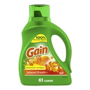 Gain Liquid Laundry Detergent, Island Fresh Scent, 88 fl oz, 61 Loads
