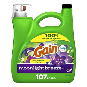 Gain Liquid Laundry Detergent, Moonlight Breeze Scent, 154 fl oz, 107 Loads