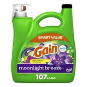 Gain Liquid Laundry Detergent, Moonlight Breeze Scent, 154 fl oz, 107 Loads