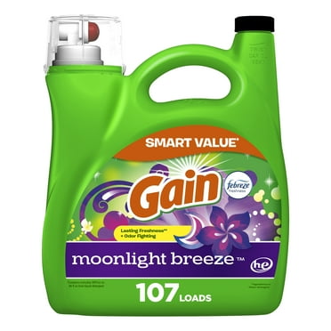 Gain Liquid Laundry Detergent, Moonlight Breeze Scent, 154 fl oz, 107 Loads