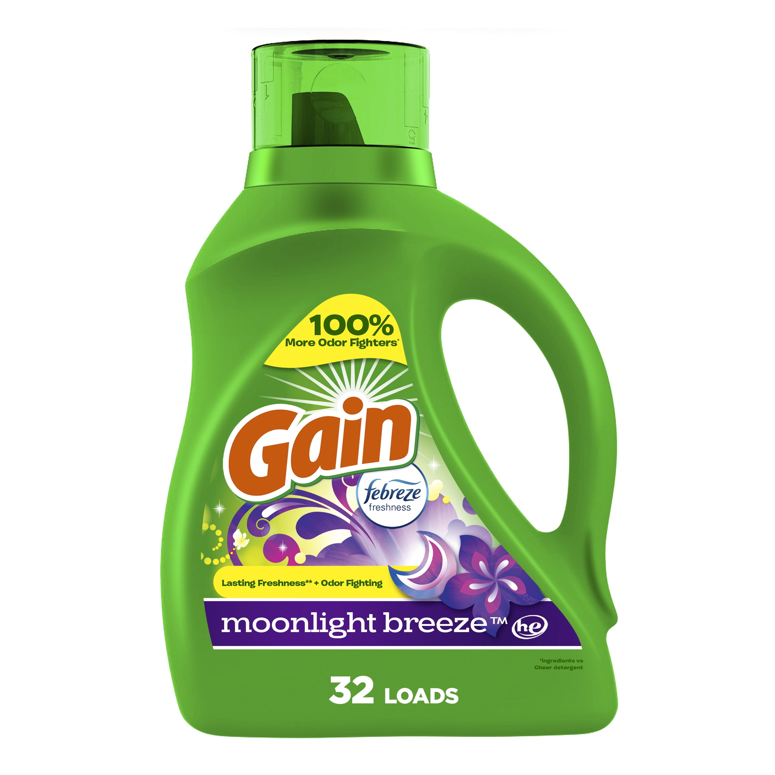 Gain Liquid Laundry Detergent, Moonlight Breeze Scent, 46 fl oz, 32 Loads