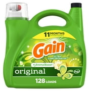 Gain Liquid Laundry Detergent, Original Scent, 128 Loads, 184 fl oz, HE Compatible