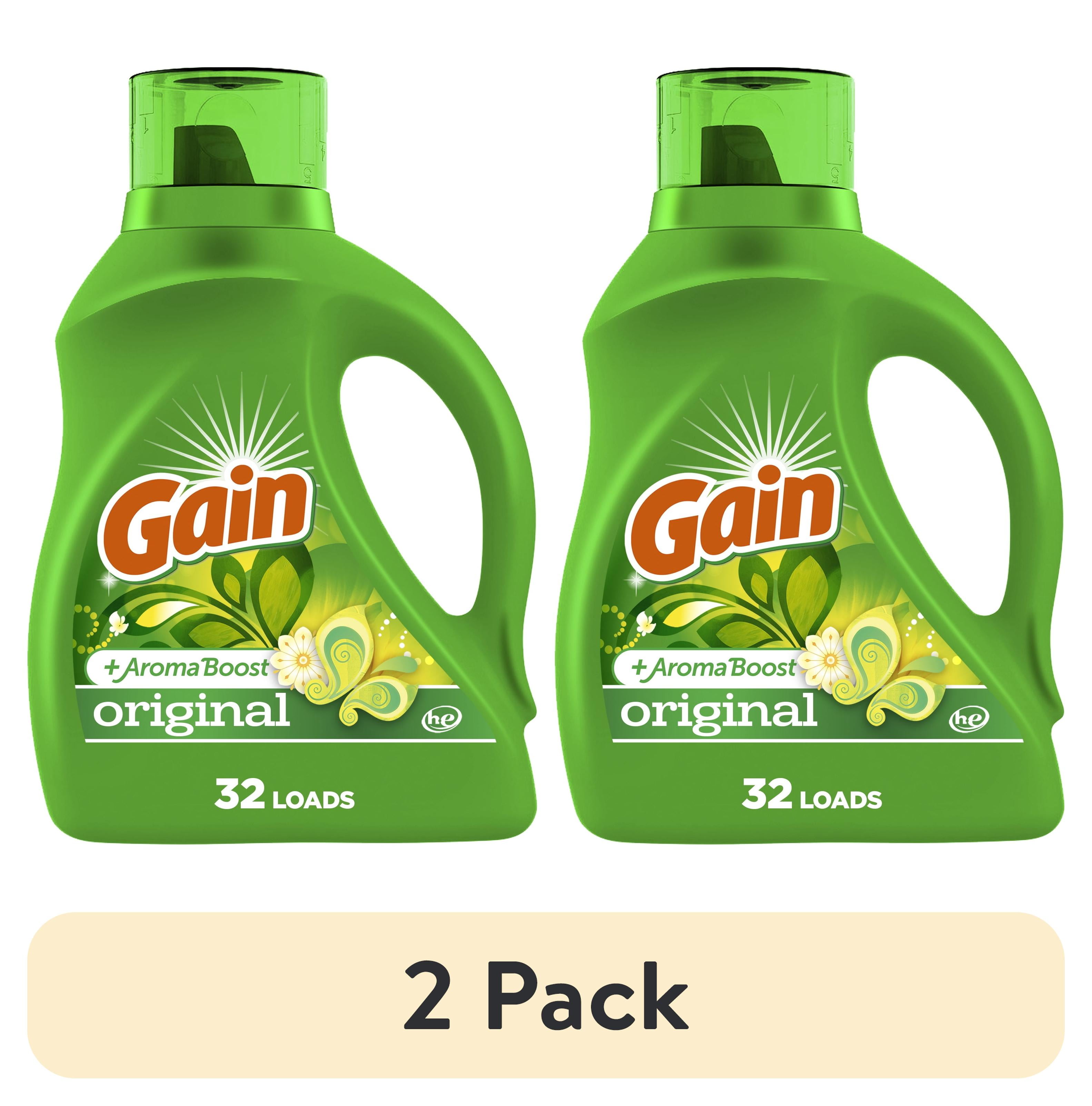 (2 pack) Gain Liquid Laundry Detergent, Original Scent, 32 Loads, 46 fl oz, HE Compatible - Walmart.com
