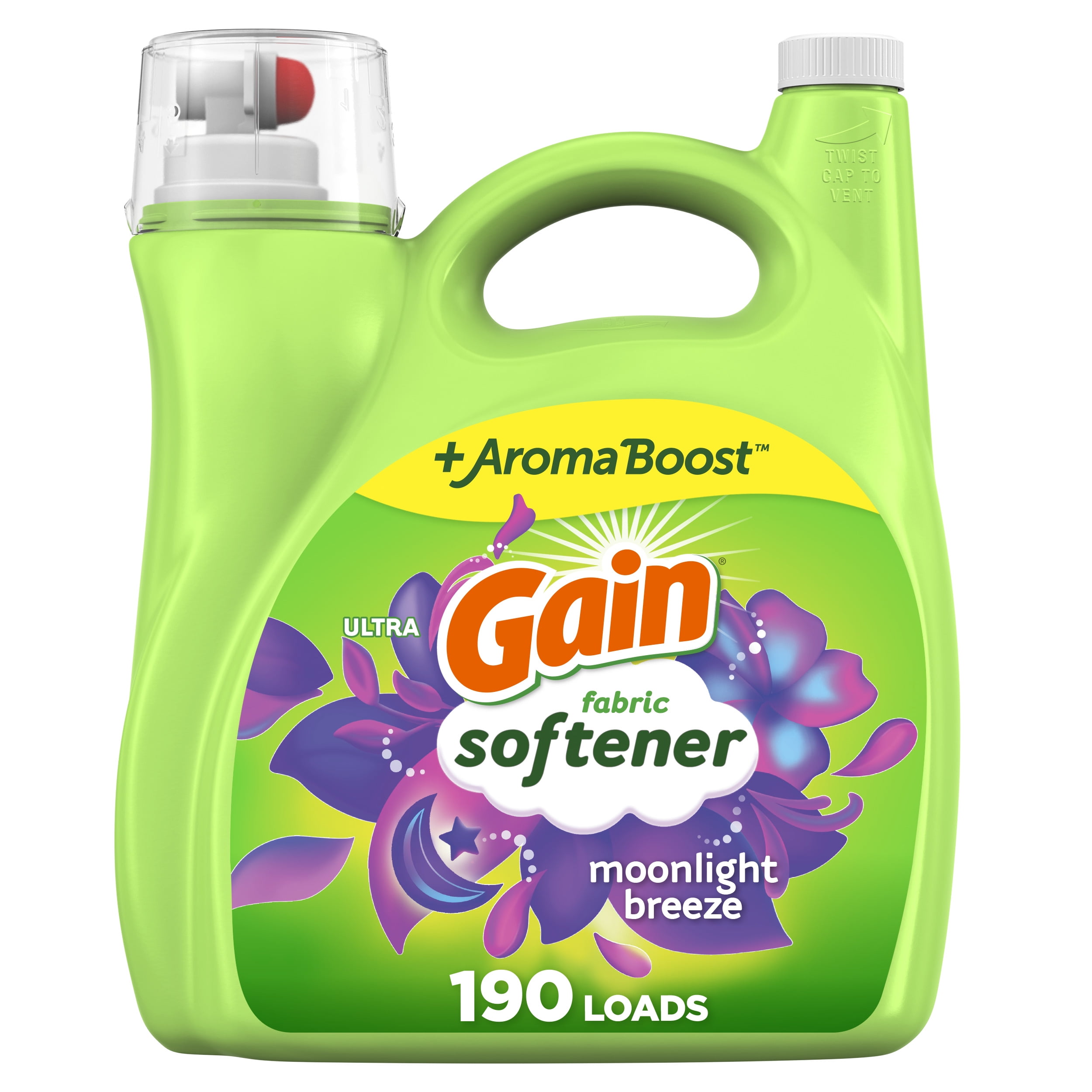 Gain Liquid Laundry Fabric Softener and Conditioner, Moonlight Breeze Scent, 140 fl oz, 190 Loads