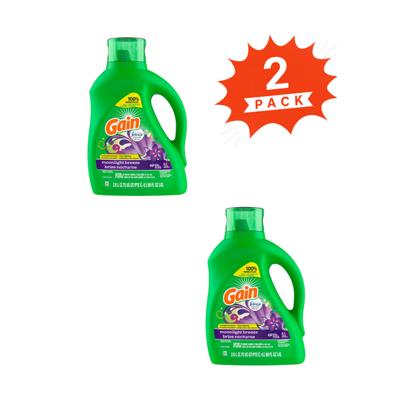 Gain Moonlight Breeze Liquid Laundry Detergent (Pack 2) - 122 Loads, 176fl